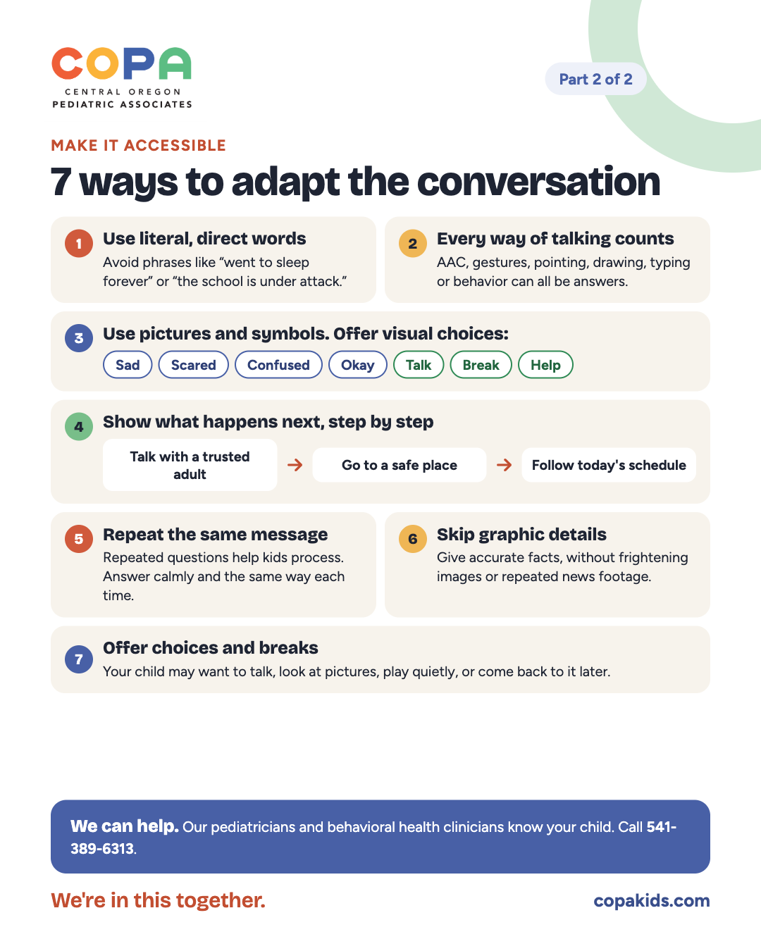Part 2 of 2: 7 ways to adapt the conversation for kids with autism or learning differences.